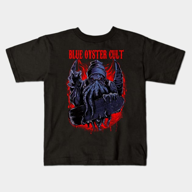 BLUE OYSTER CULT BAND DESIGN Kids T-Shirt by Rons Frogss